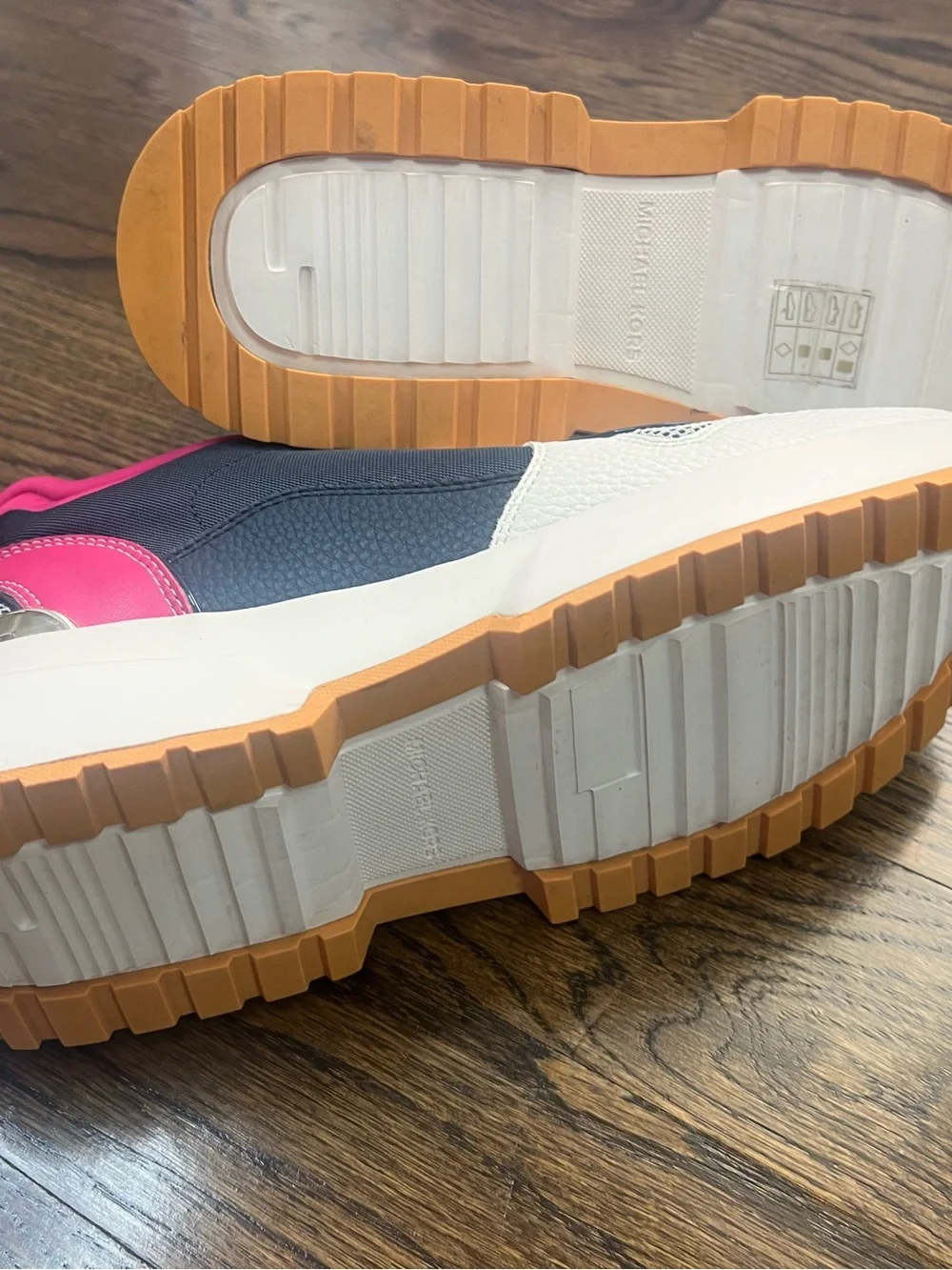 Michael Kors Cream, Black and Pink Platform Sneakers